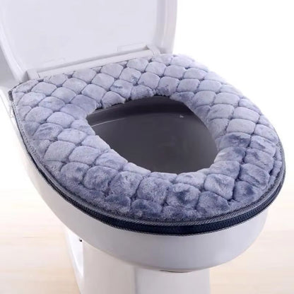 Plush Toilet Seat Cushion Winter Soft Washable Cover 5