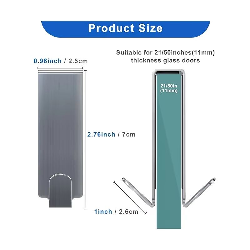 Shower Door Hooks Easy Install Door Mount Hangers 3