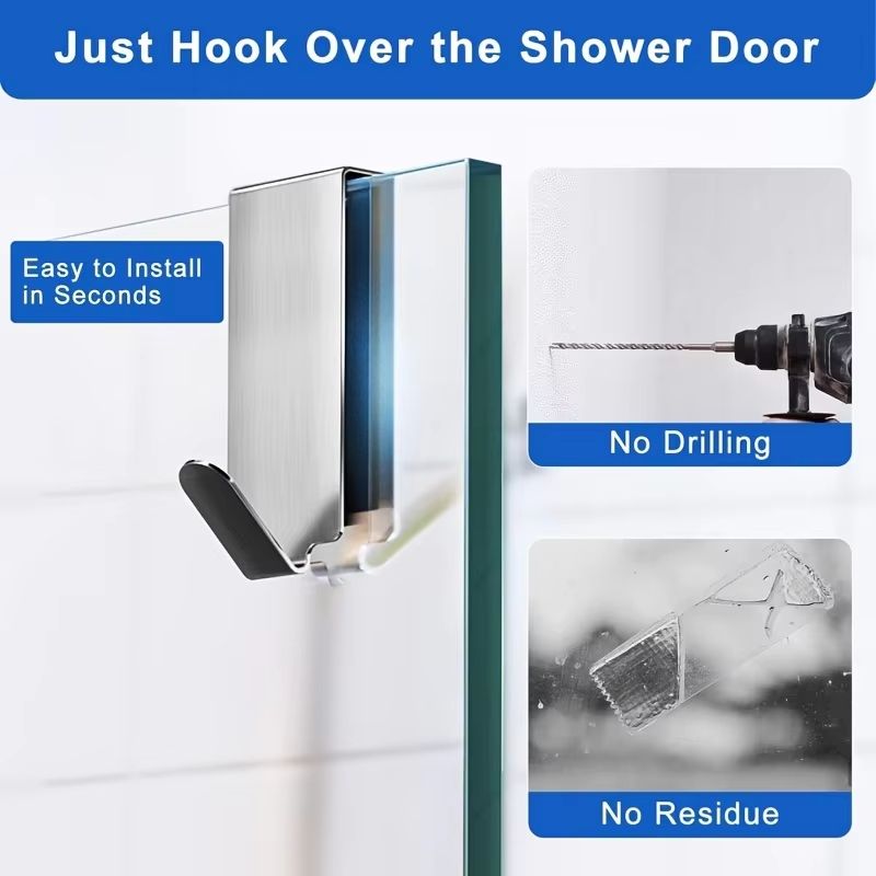 Shower Door Hooks Easy Install Door Mount Hangers 4