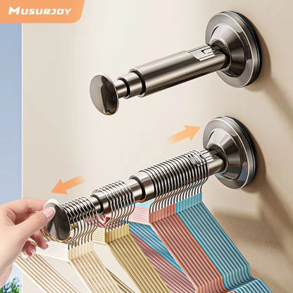 No-Drill Suction Cup Hanger Storage Rack Adjustable Length