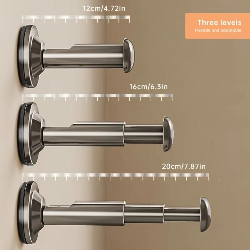 NoDrill Suction Cup Hanger Storage Rack Adjustable Length 3