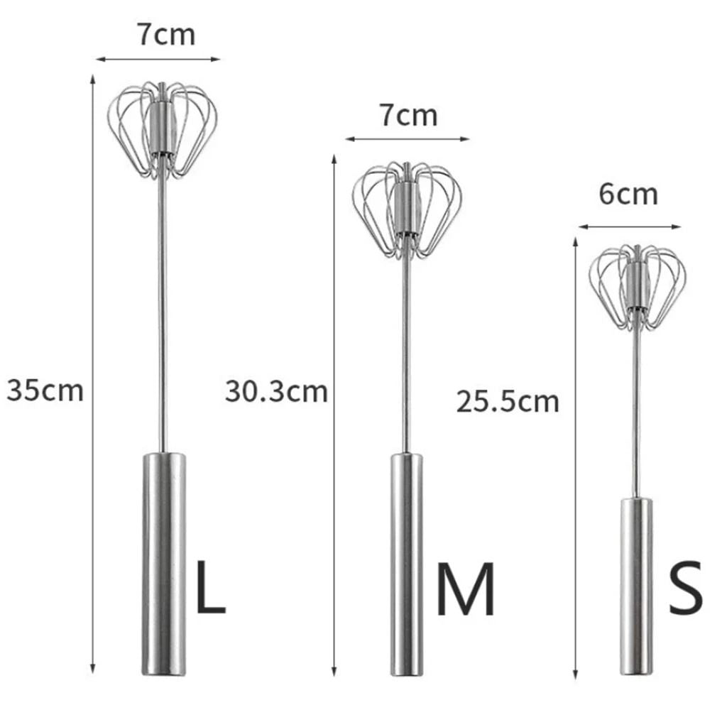 Semi Automatic Mixer Whisk Egg Beater Stainless Steel Manual Hand Mixer 6