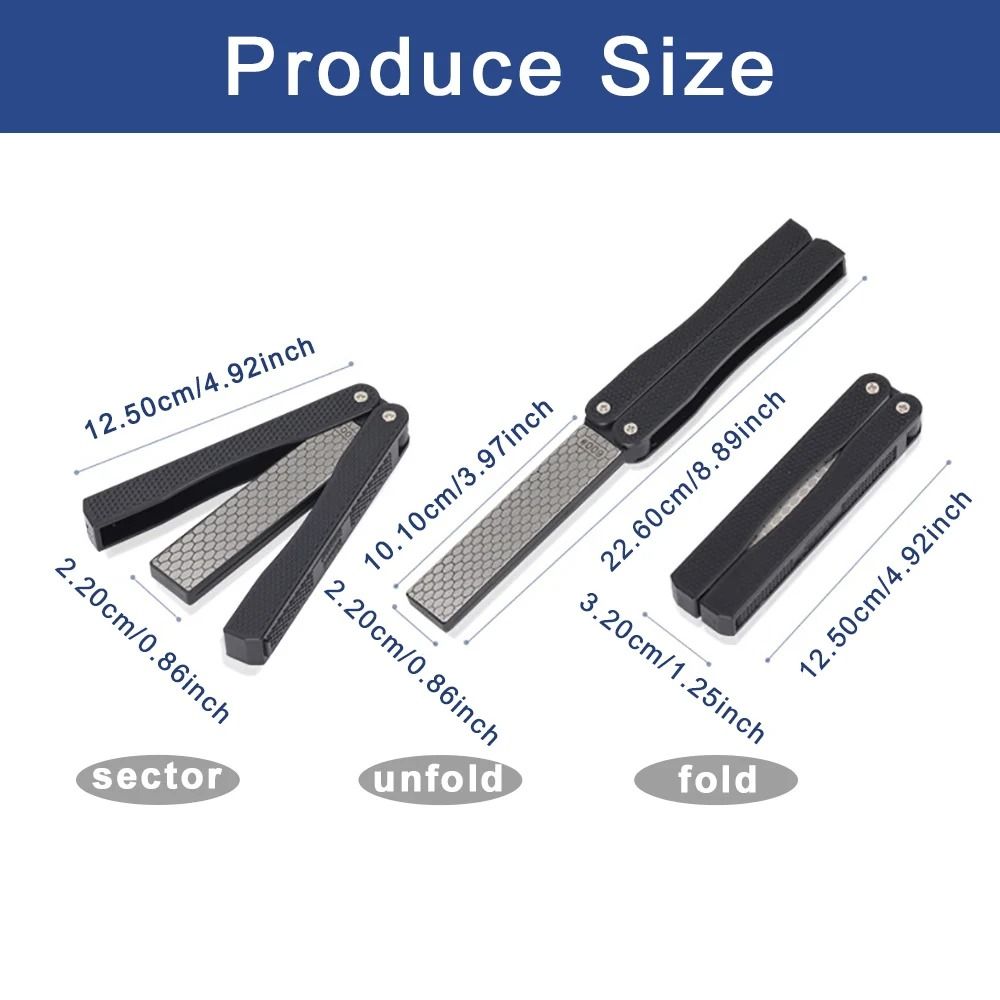 Double Sided Folded Pocket Knife Sharpener Diamond Sharpening Stone 400 Grit 5