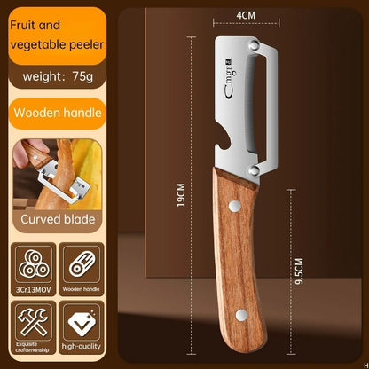 Stainless Steel Peeler With Wooden Handle For Fruits And Vegetables 7