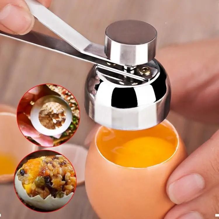 Stainless Steel Egg Topper Cutter Metal Egg Scissors Boiled Raw Egg Opener 2