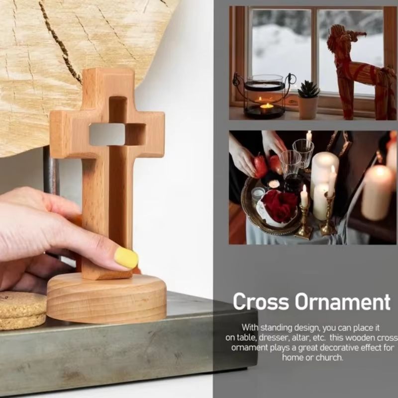 Wooden Standing Crucifix Cross Jesus Christian Table And Wall Decor 2