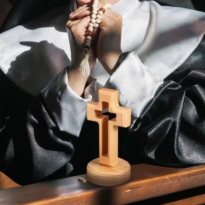 Wooden Standing Crucifix Cross Jesus Christian Table And Wall Decor 3