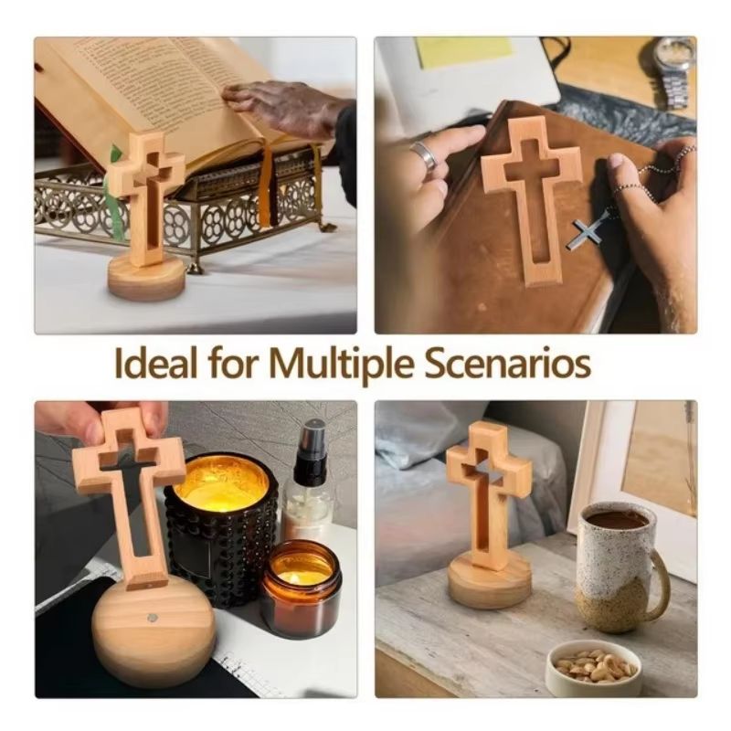 Wooden Standing Crucifix Cross Jesus Christian Table And Wall Decor 4