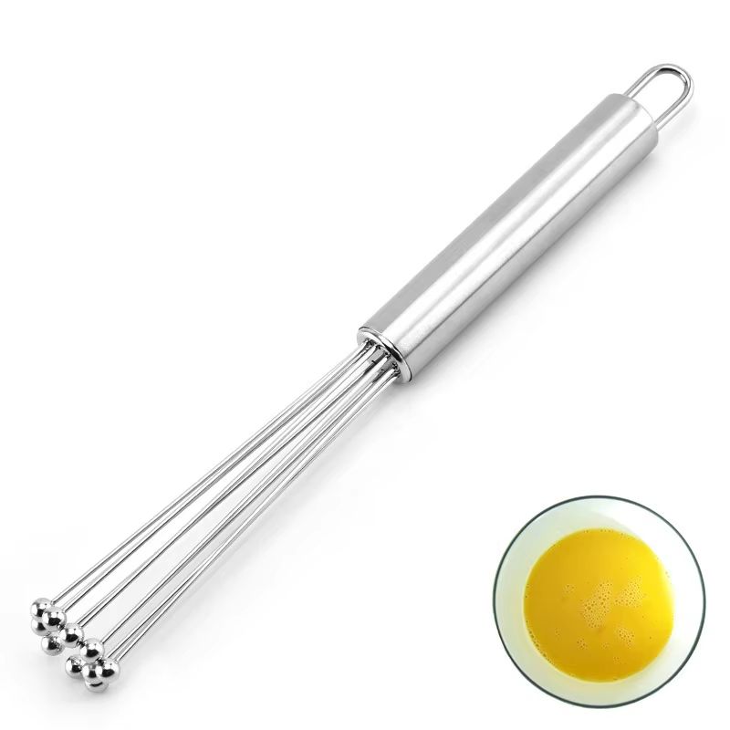 Stainless Steel Ball Whisk Manual Mixer Kitchen Wire Egg Whisk