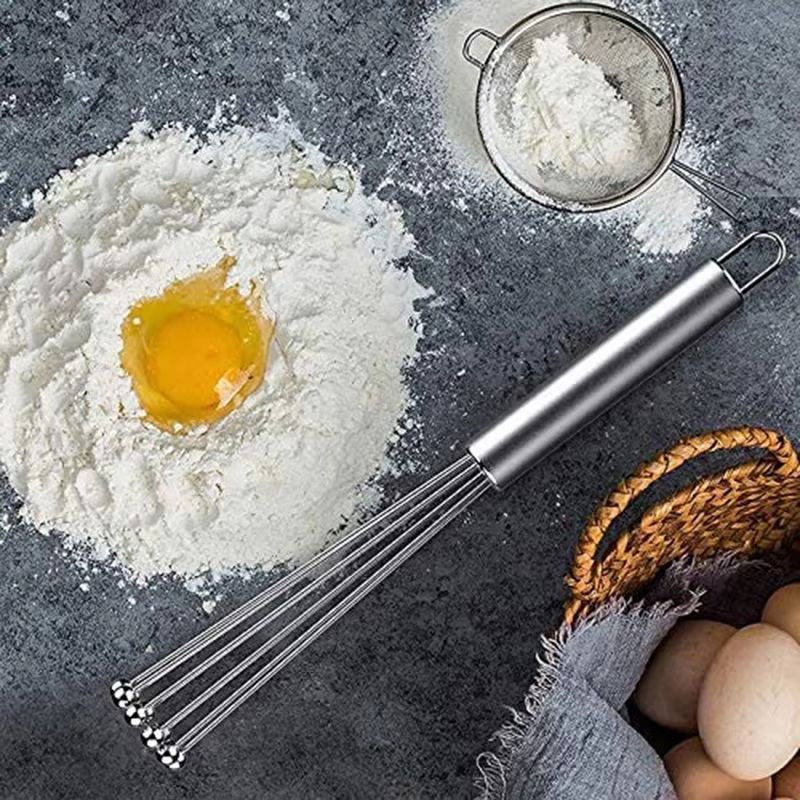Stainless Steel Ball Whisk Manual Mixer Kitchen Wire Egg Whisk 3