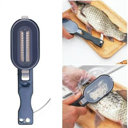 Fish Skin Brush Scraping Tool Fish Scale Remover and Gutting Knife Seafood Cleaning Tool