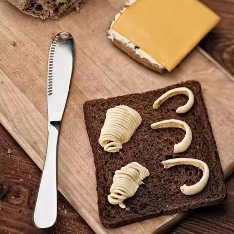 Stainless Steel Butter Knife With Holes 3 In 1 Spreader For Cheese Cream And Bread 4