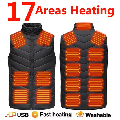 USB Heated Vest Electric Bodywarmer For Men  Women With Adjustable Zones 0
