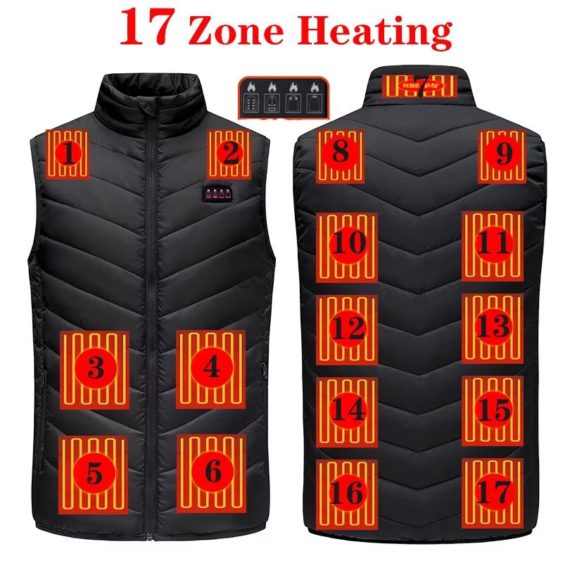 USB Heated Vest Electric Bodywarmer For Men  Women With Adjustable Zones 10