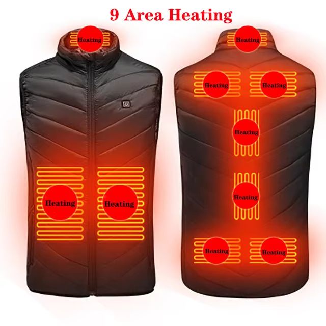 USB Heated Vest Electric Bodywarmer For Men  Women With Adjustable Zones 7