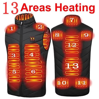 USB Heated Vest Electric Bodywarmer For Men  Women With Adjustable Zones 8