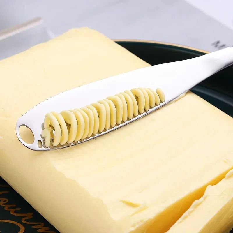 Stainless Steel Butter Knife with Holes 3 in 1 Spreader for Cheese Cream and Bread