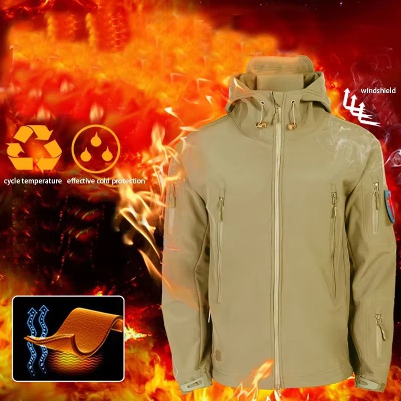 Mens Winter Autumn Waterproof Fleecelined Softshell Jacket M5XL 2