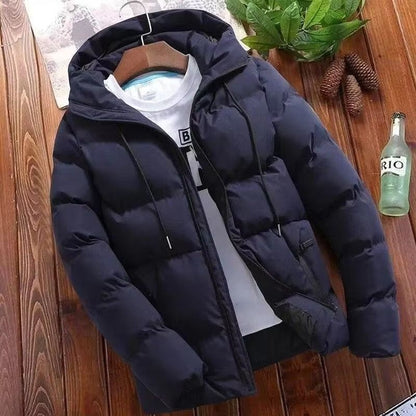 Men's Winter Hooded Cotton-Padded Windproof Casual Coat Loose-Fit Plus Size 6XL