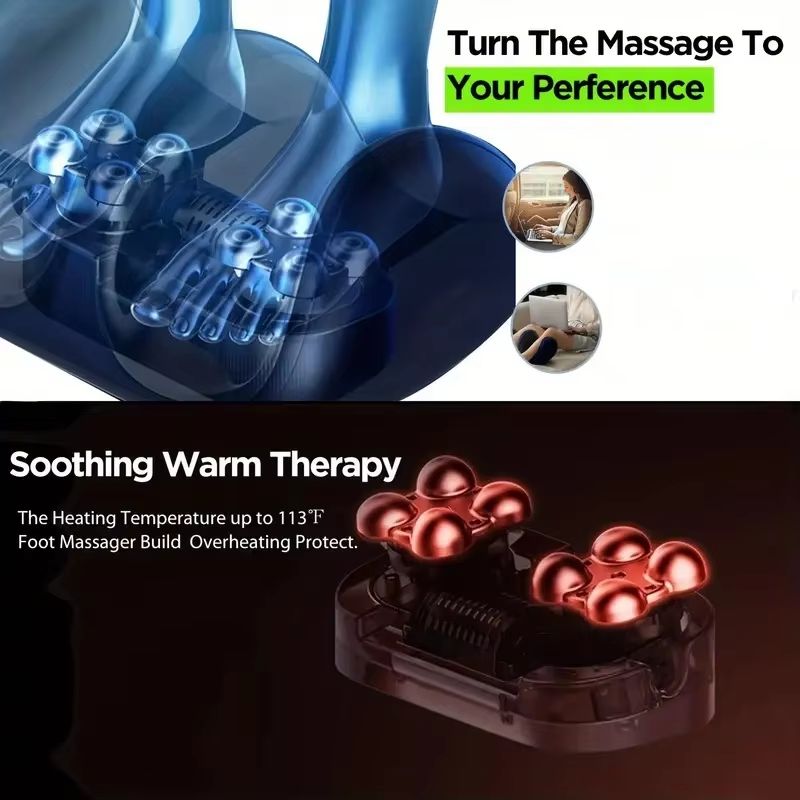 Extra Big Electric Foot Massager With Heat Shiatsu Leg And Calf Relaxer 2