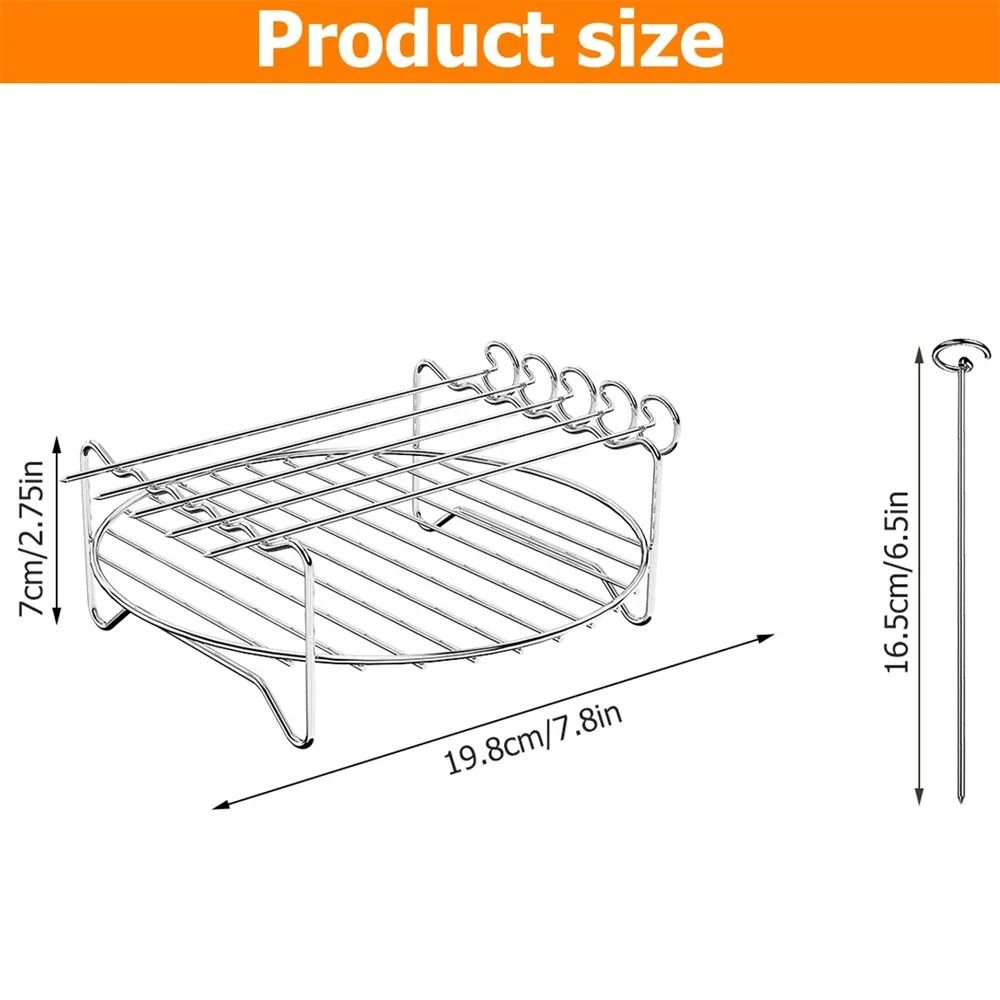 Stainless Steel Rack Tray And Steaming Racks Set For Air Fryer Oven And BBQ Grill 4