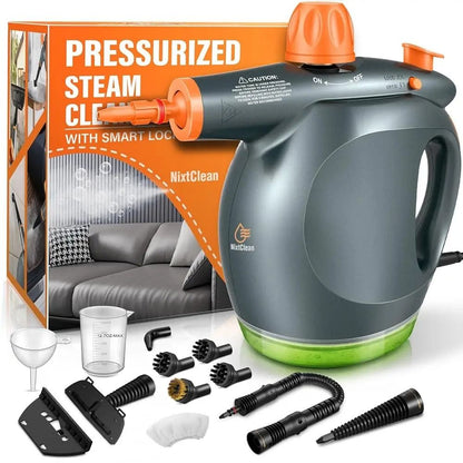 Powerful Handheld Steam Cleaner with Safety Lock and Detergent Container