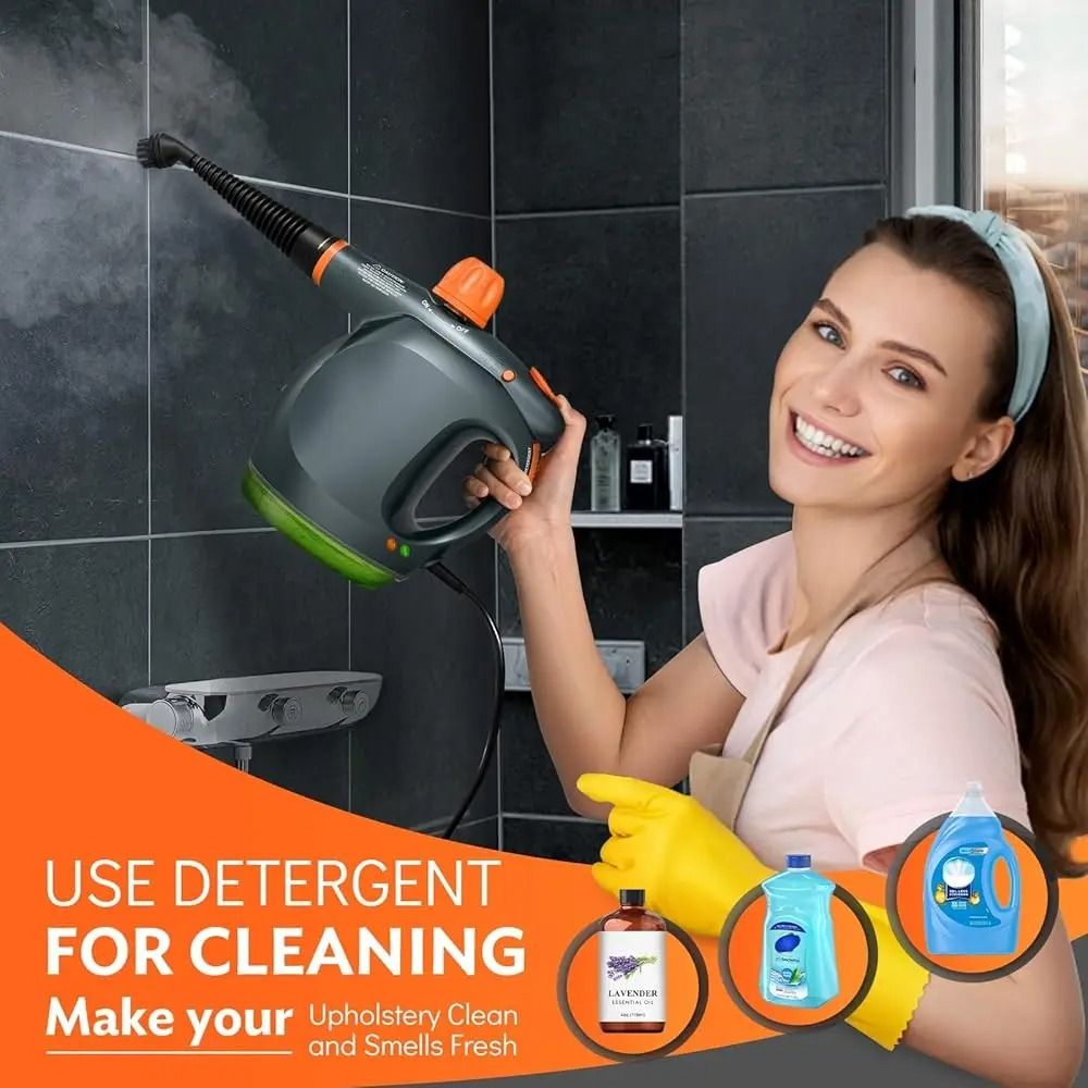Powerful Handheld Steam Cleaner With Safety Lock And Detergent Container 1