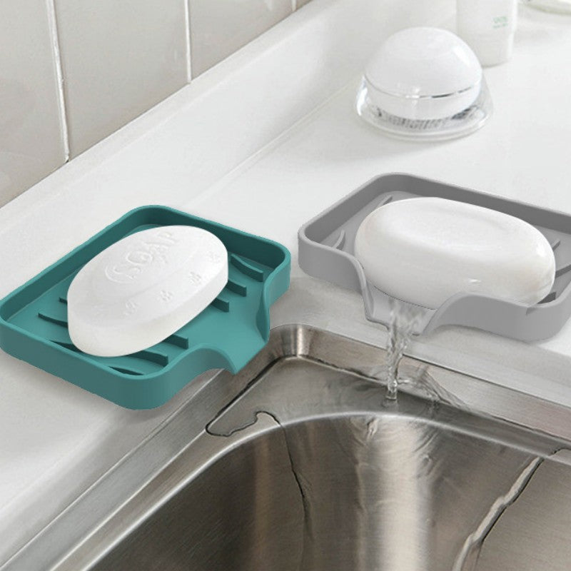 Japanese Bathroom Silicone Soap Box Draining Rack Hole Free Soap Box Household Draining Box Portabl 5