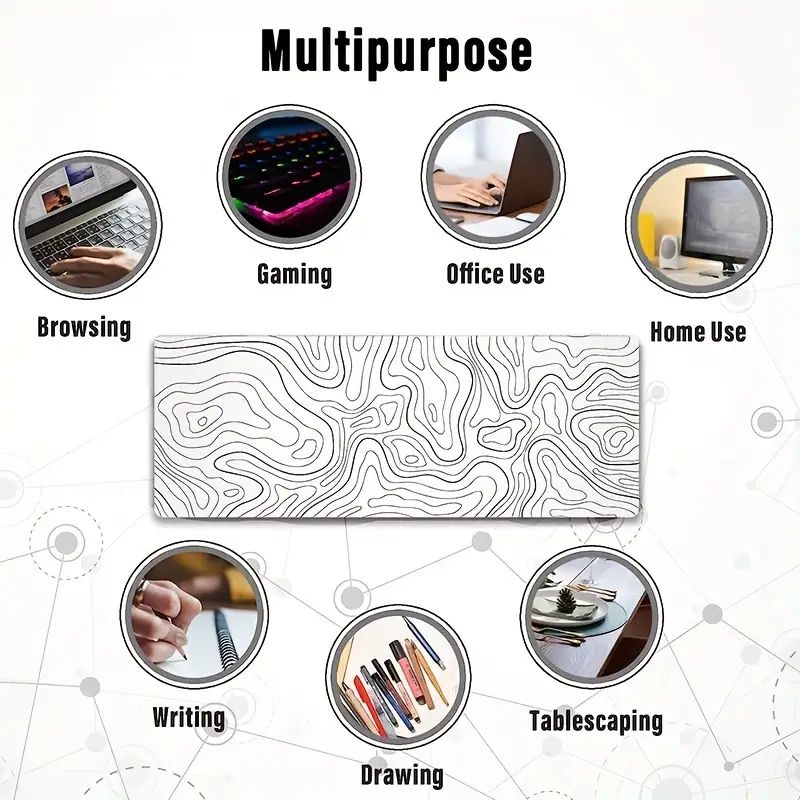 Large Mouse Pads For Desk, Extended Mouse Pad, Gaming Mouse Pad, Mouse Pad With Stitched Edges And Non Slip Rubber Base