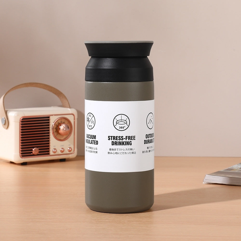 Stainless Steel Insulated Water Bottle, Thermal Tumbler Coffee Mug, Vacuum Flask Portable Hot Cold Cup