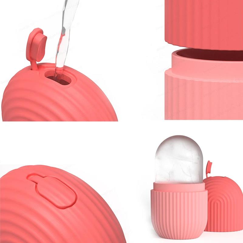 Ice Ball Face Massager Contouring, Silicone Ice Cube Trays Beauty Lifting, Eye Roller Facial Treatment Reduce Acne Skin
