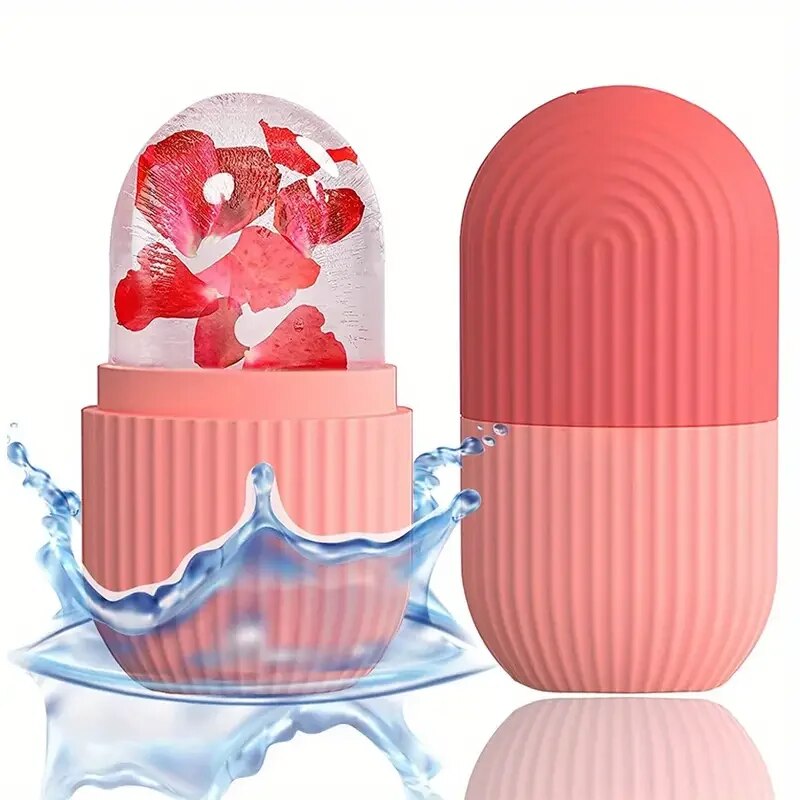 Ice Ball Face Massager Contouring, Silicone Ice Cube Trays Beauty Lifting, Eye Roller Facial Treatment Reduce Acne Skin