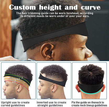 Silicone Neckline Shaving Template, DIY Home Haircuts Curved Headband, Hair Styling Tool and Cutting Guide