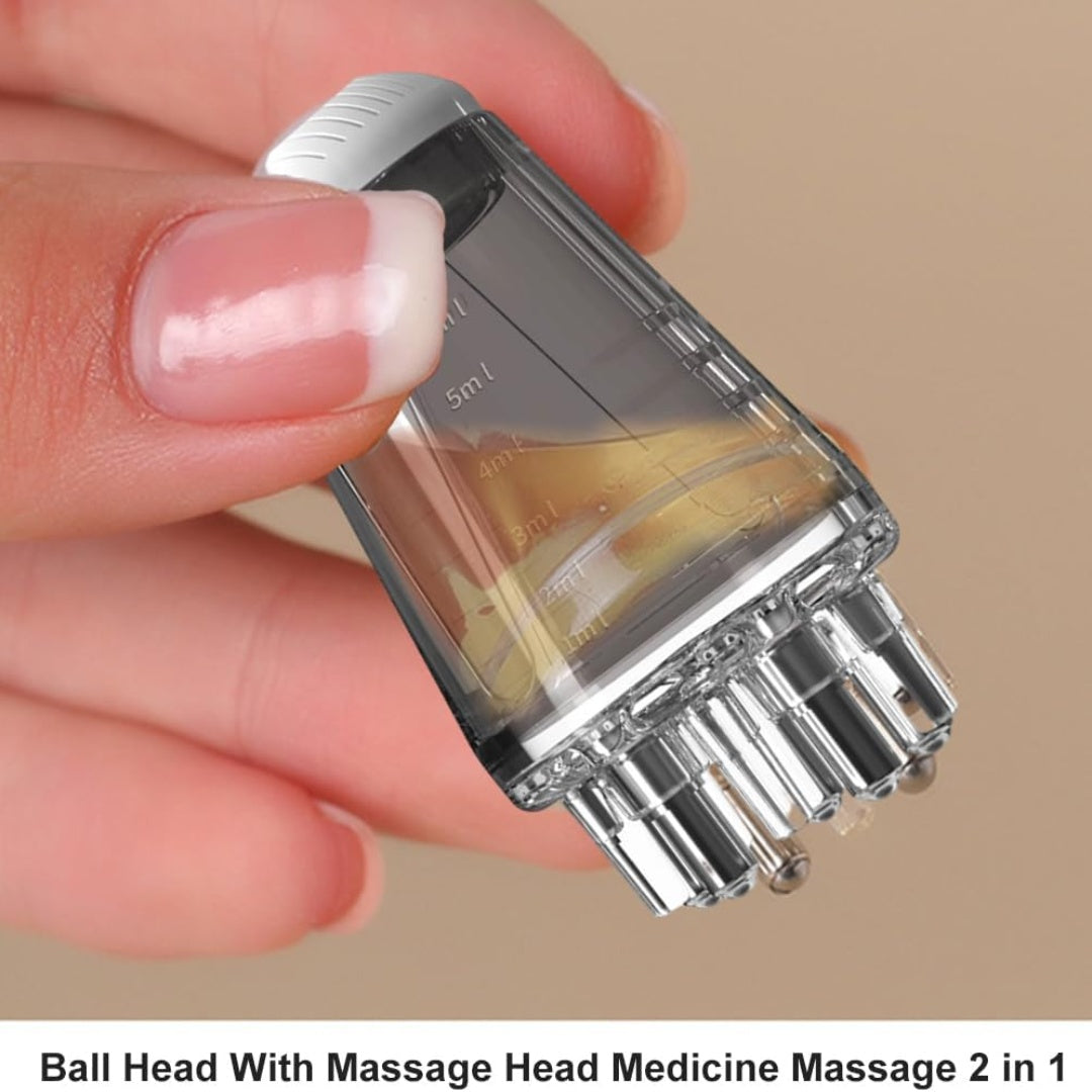 Roller Ball Brush Hair Growth Device, Scalp Applicator Mini Head Massager, Essential Oil Medicine Liquid Applicator