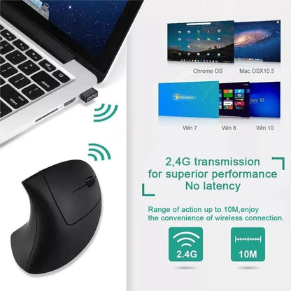Vertical Ergonomic Wireless Mouse Optical Mice For Laptop PC Computer Desktop 4