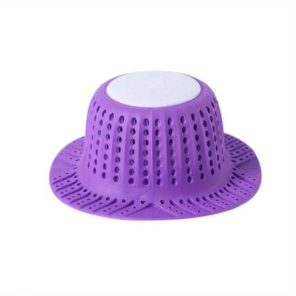 Collapsible Drain Protector, New Bathtub Drain Hair Catcher, Shower Bathtub Tub Bathroom Sink Pop Up and Regular Drain