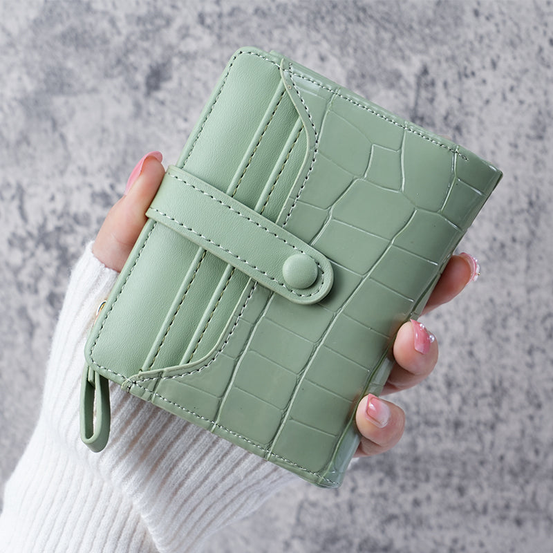Womens Card Case And Coin Purse Mini Crocodile Print Clutch Wallet Short Credit Card Holder 3