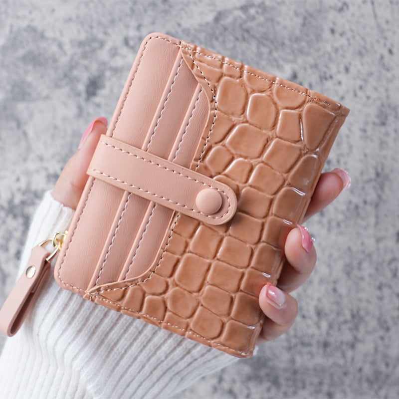 Womens Card Case And Coin Purse Mini Crocodile Print Clutch Wallet Short Credit Card Holder 4