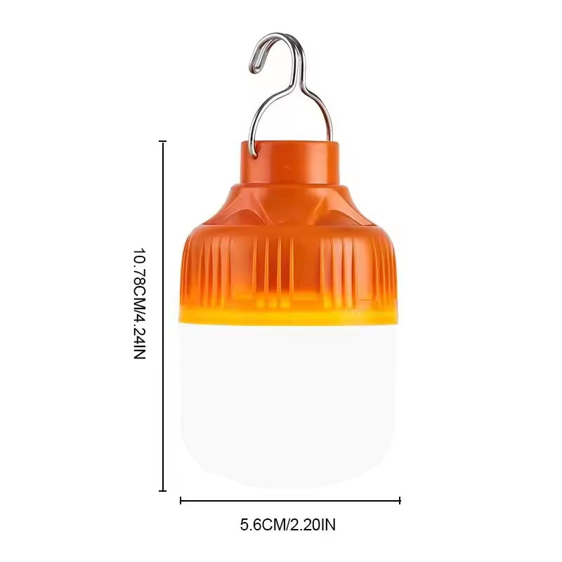 Portable LED 3 Modes Outdoor Lamp USB Rechargeable Camping Light Bulb Super Bright Night Lighting E 3