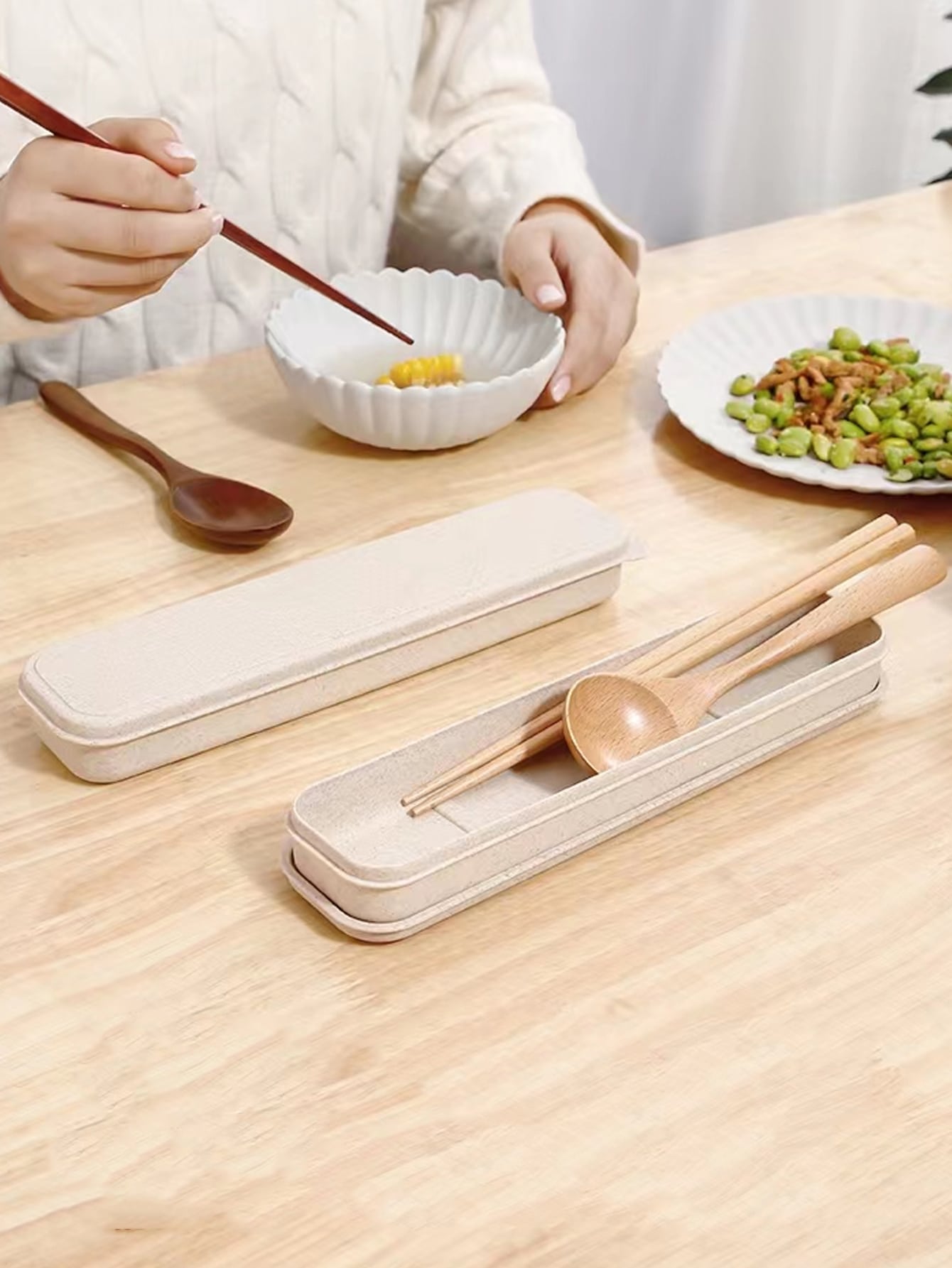 Eco Friendly Cutlery Picnic Chopstick Spoon Container Travel Utensil Case Portable Tableware Storag 1