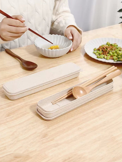 Eco Friendly Cutlery Picnic Chopstick Spoon Container Travel Utensil Case Portable Tableware Storag 1