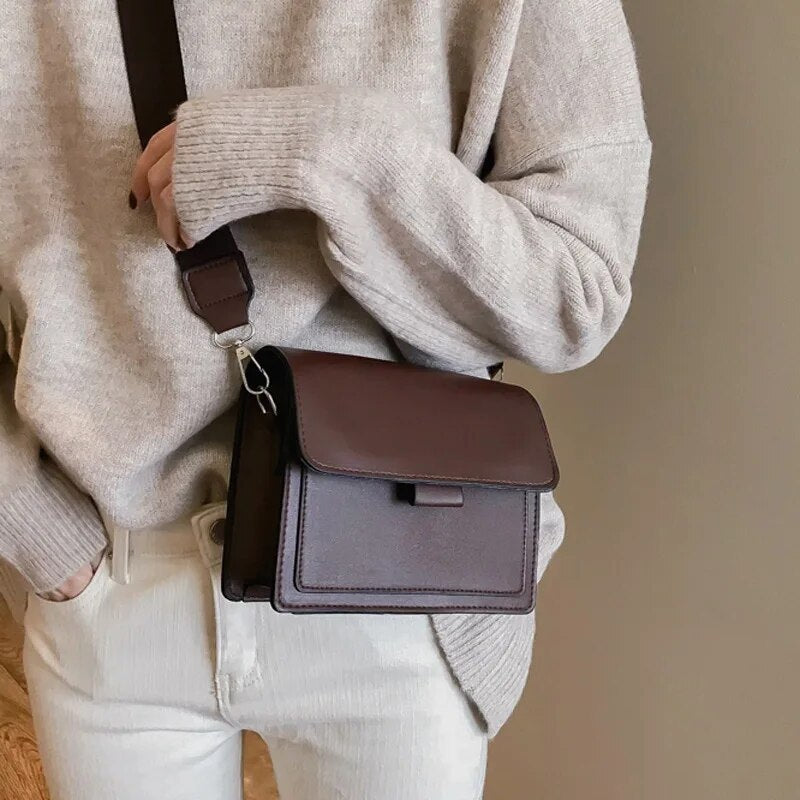 Bag for Women Travel Handle Handbag, Classic Designer PU Leather Crossbody, Ladies Small Flap Bag