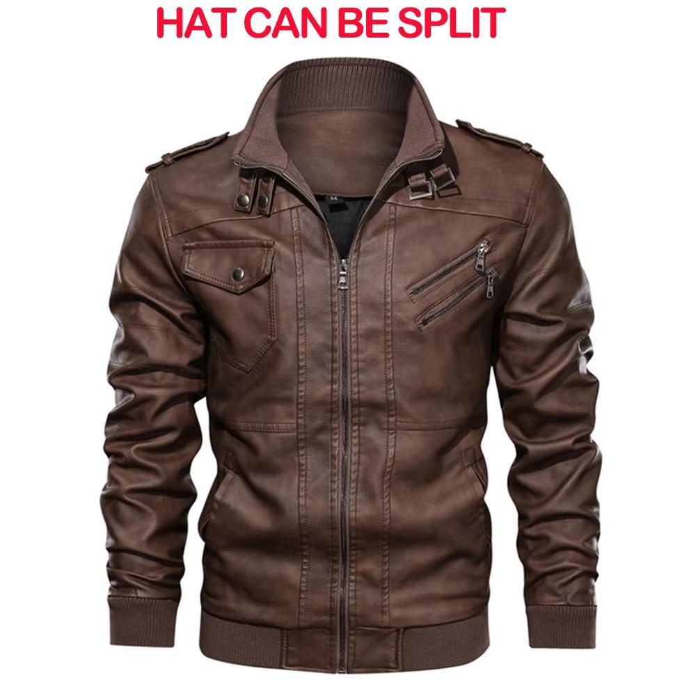 Ultimate Mens FauxLeather Biker Jacket  Casual Autumn Moto Style 3