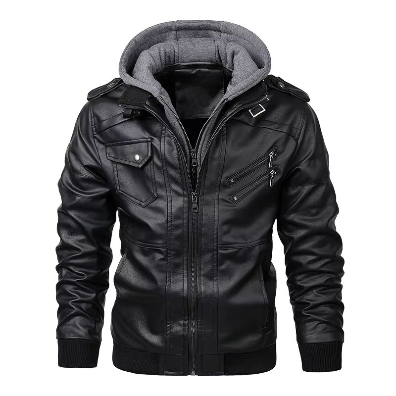 Ultimate Mens FauxLeather Biker Jacket  Casual Autumn Moto Style 6