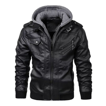 Ultimate Mens FauxLeather Biker Jacket  Casual Autumn Moto Style 6