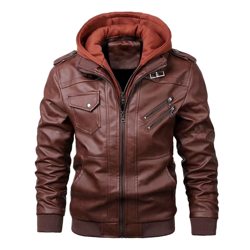 Ultimate Mens FauxLeather Biker Jacket  Casual Autumn Moto Style 8
