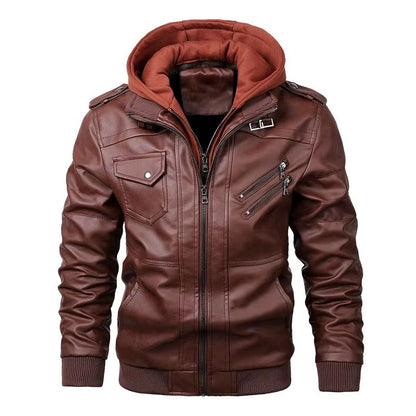 Ultimate Mens FauxLeather Biker Jacket  Casual Autumn Moto Style 8