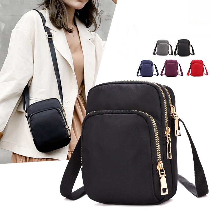 Crossbody Zipper Women Bag, Waterproof Shoulder Bag, Lady Female Handbag, Mobile Phone Pouch, Wrist Purse