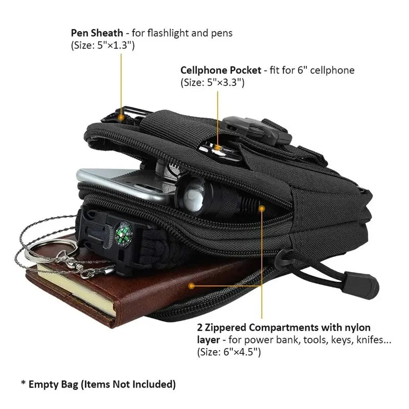 Tactical Military Pouch Outdoor Men Waist Pack Bag Waterproof Sport Hunting Belt Nylon Mobile Phone 1