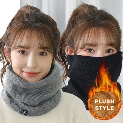 Thickened Plush Warm Knitted Scarf Winter Neck Gaiter Coldproof Tube Scarf Windproof Outdoor Sport  2